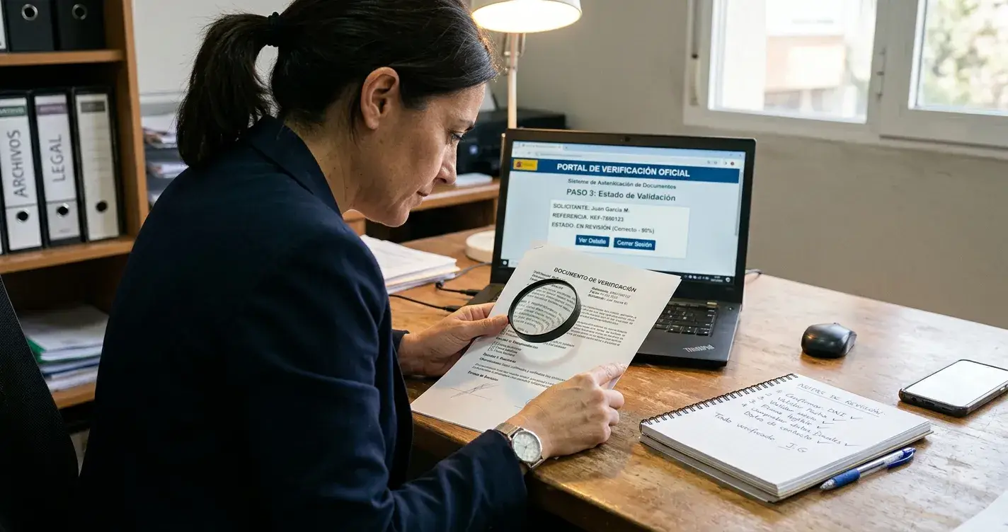 Señal de advertencia con símbolo de verificación de licencia DGOJ
