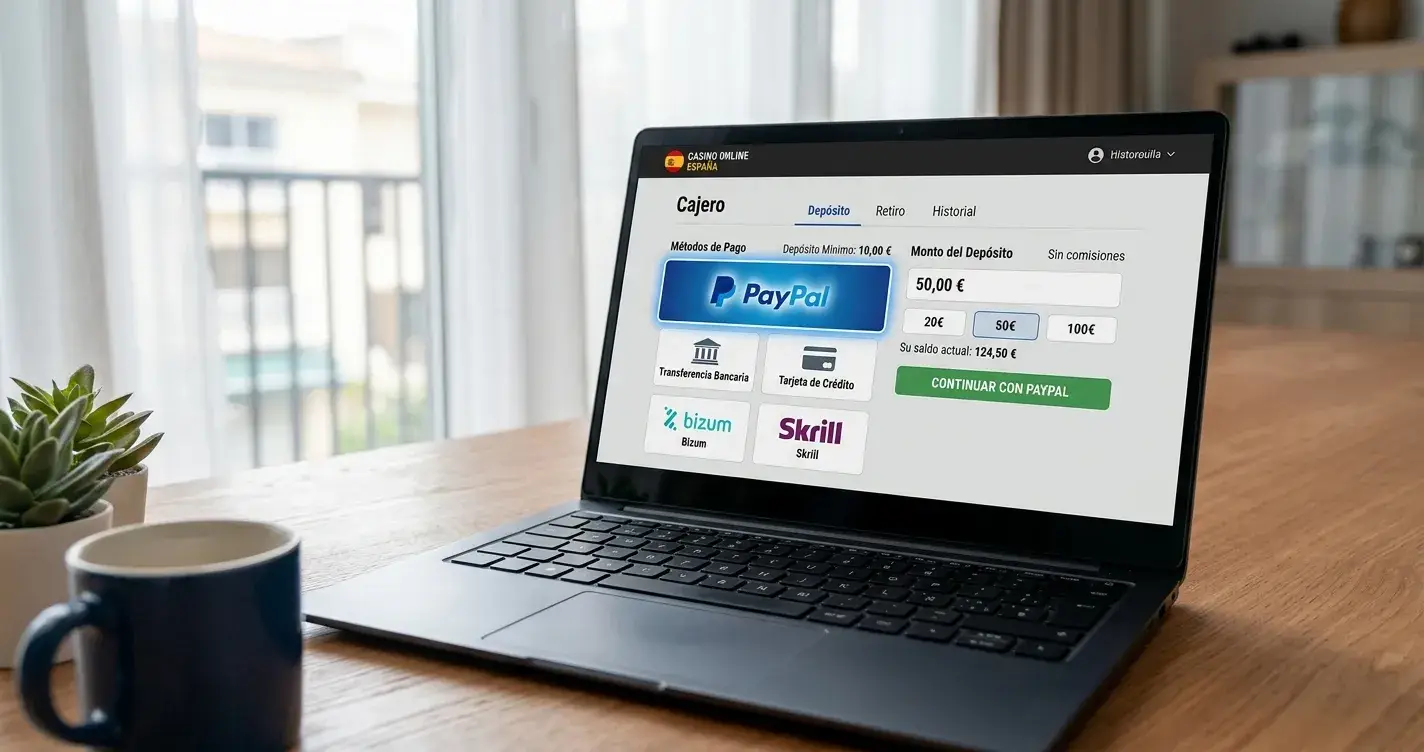 Casino online español con PayPal como método de pago destacado en la caja