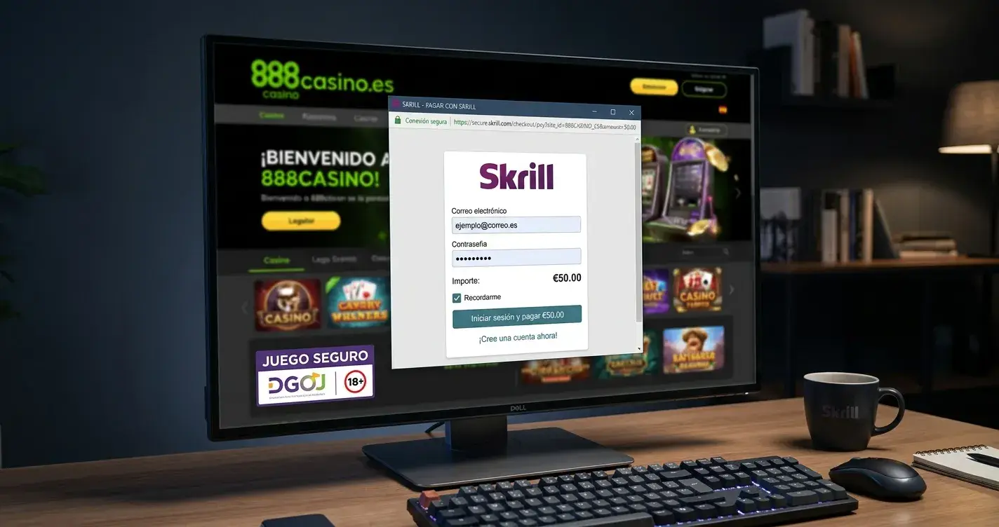 Pago con monedero electrónico Skrill en un casino online con licencia en España