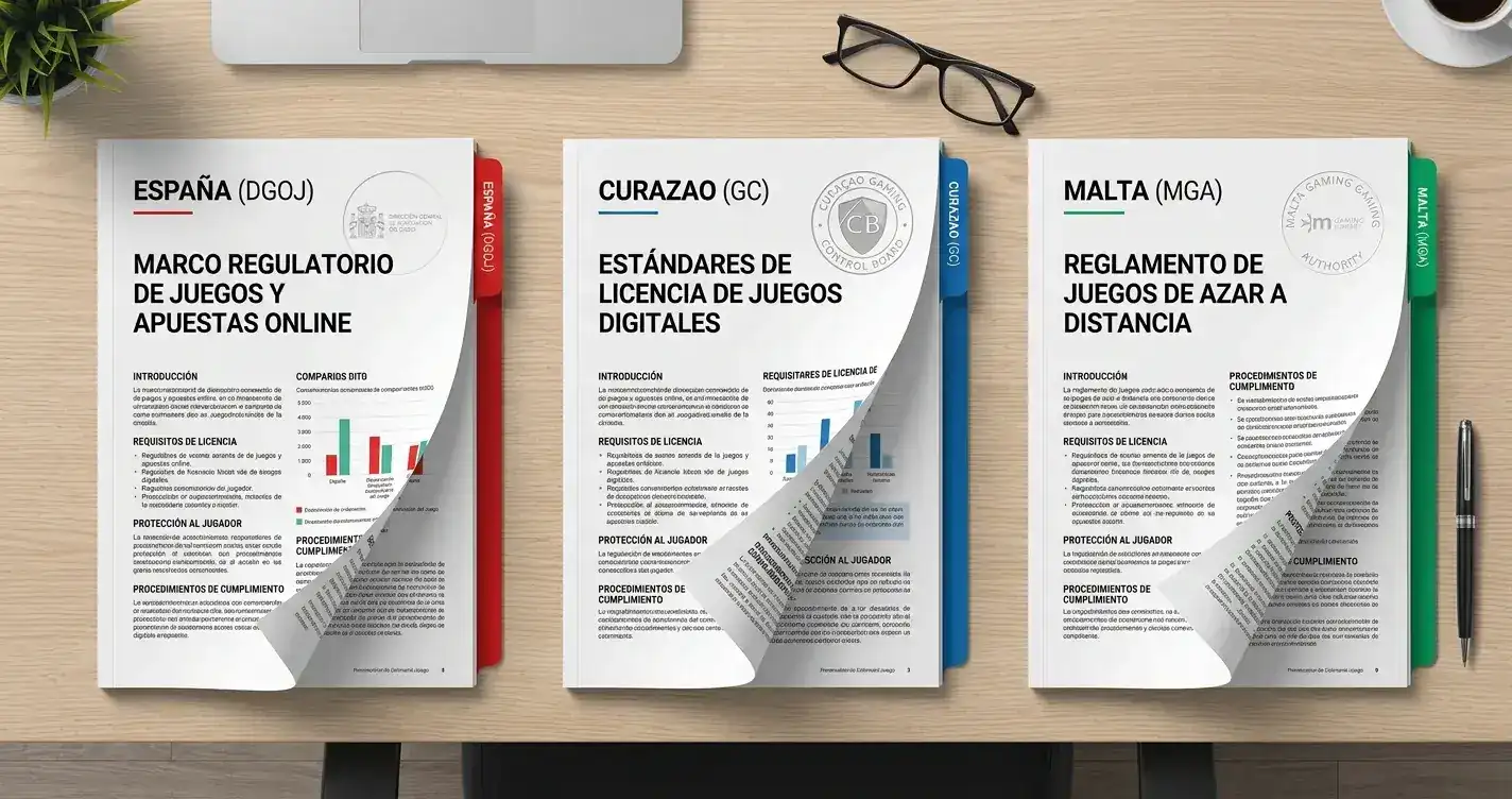 Tabla comparativa mostrando diferencias entre regulación DGOJ, Curazao CGA y Malta MGA
