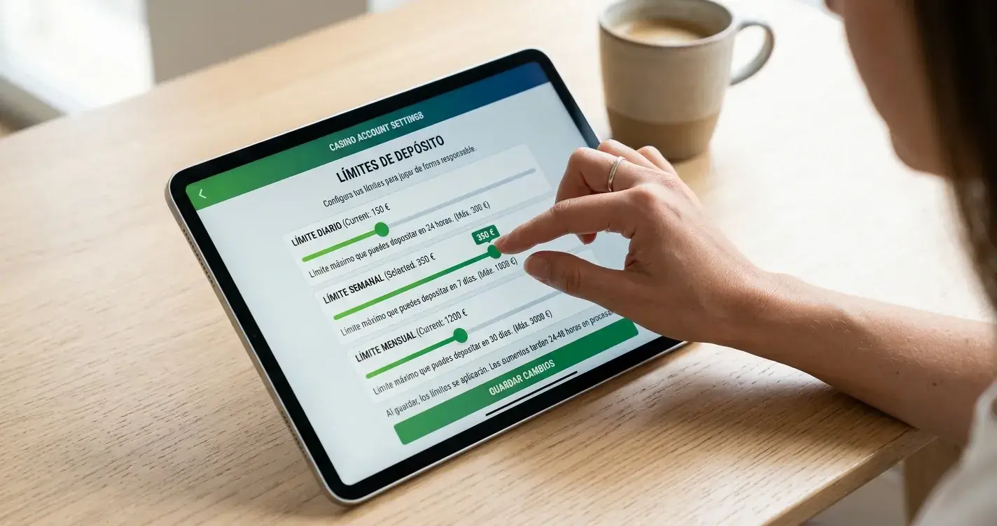Configuración de límites de depósito en interfaz de casino online