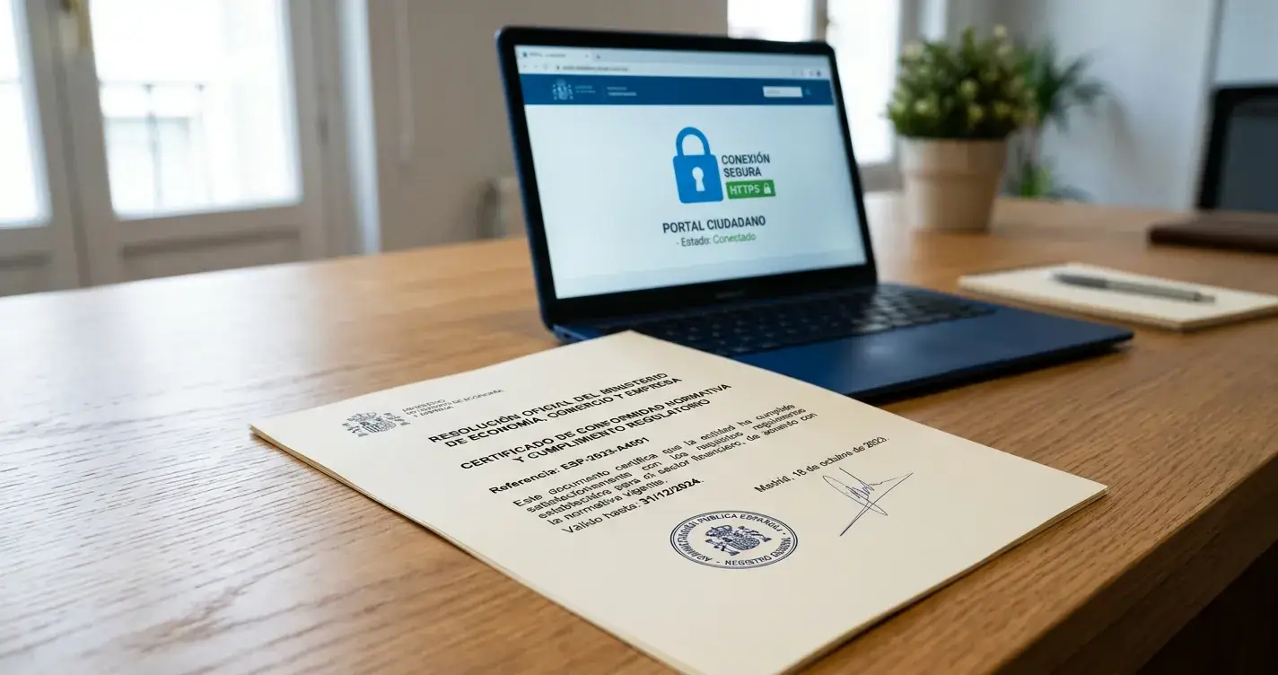 Documento oficial de licencia DGOJ y sello de regulación española de juego online