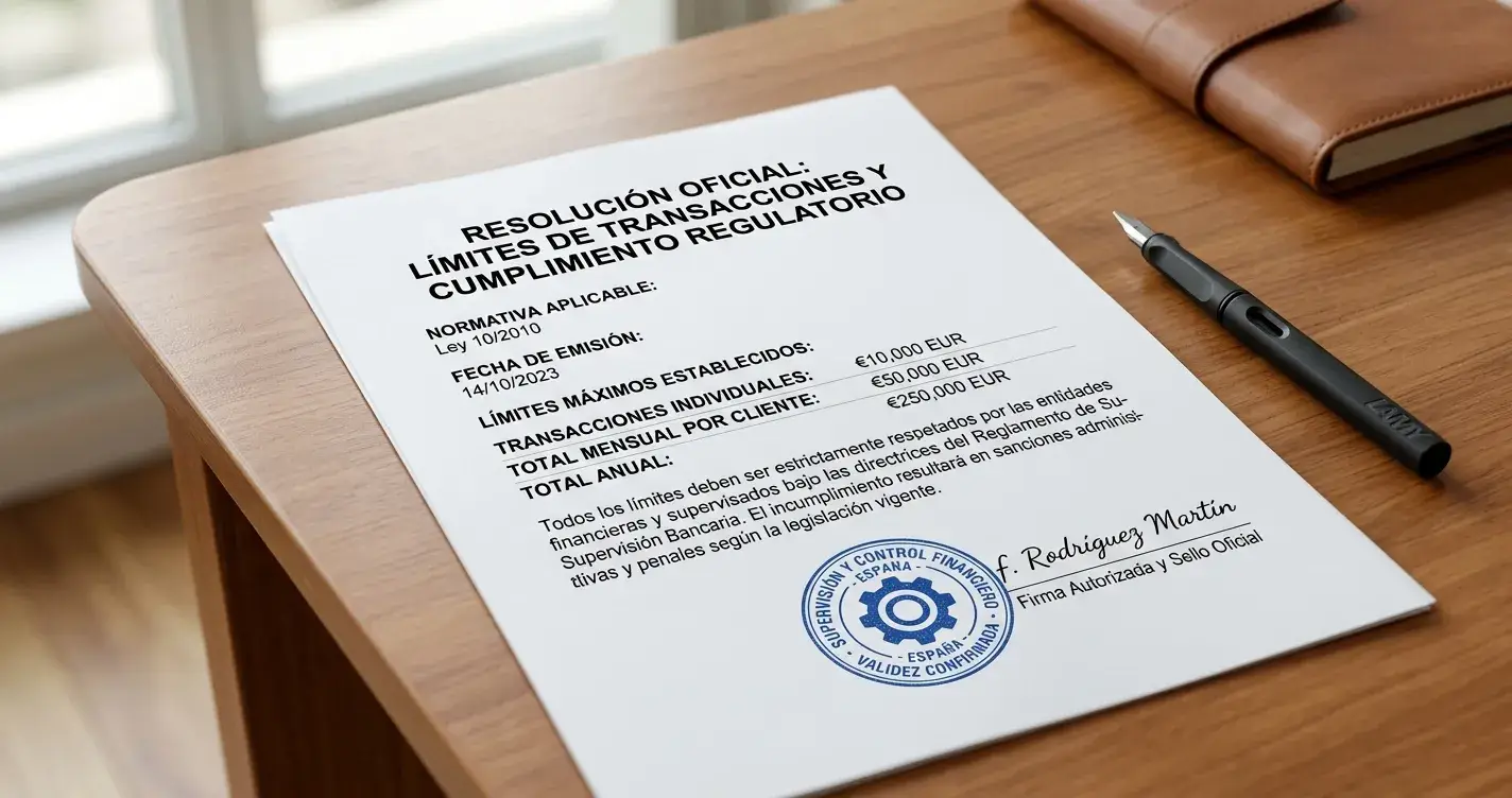 Documento oficial mostrando límites de depósito DGOJ con sello de aprobación