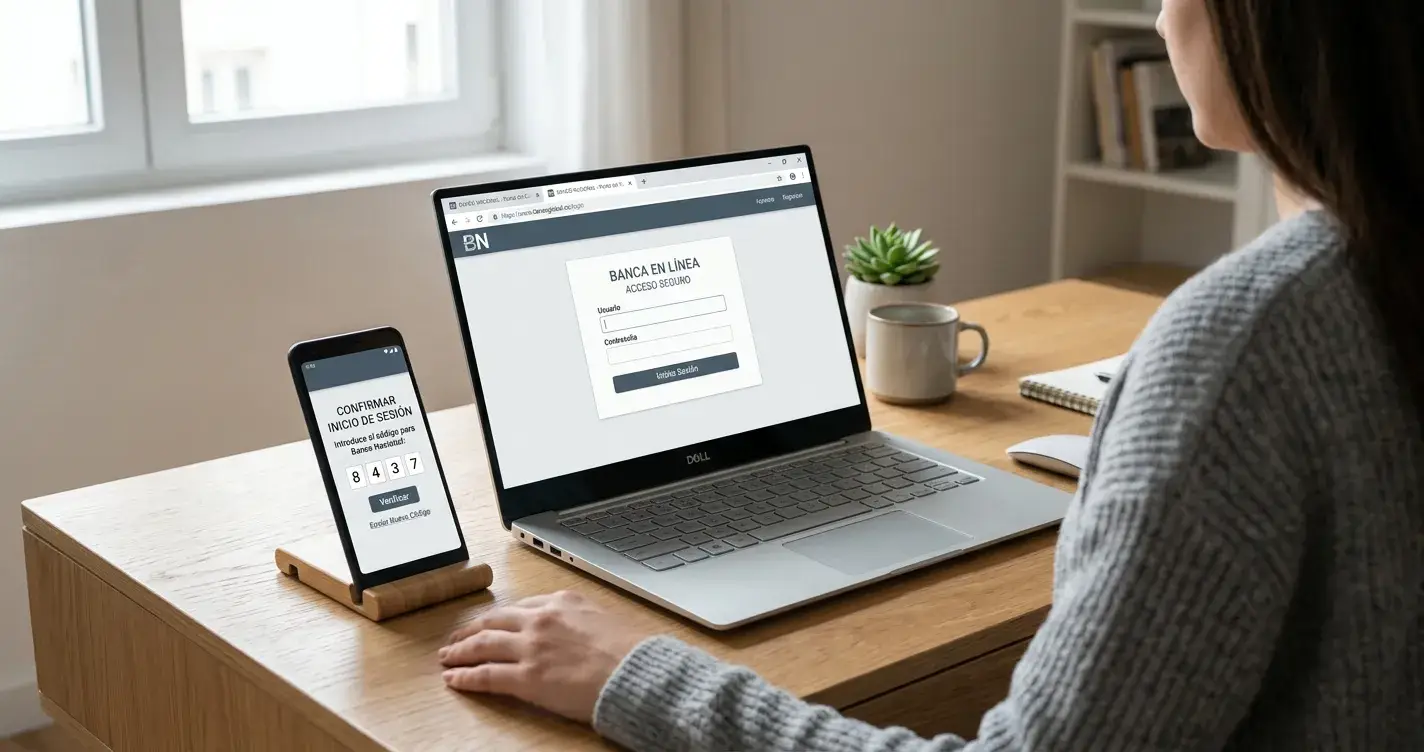 Ordenador portátil mostrando un flujo de pago bancario para acceder a un casino online sin registro tradicional
