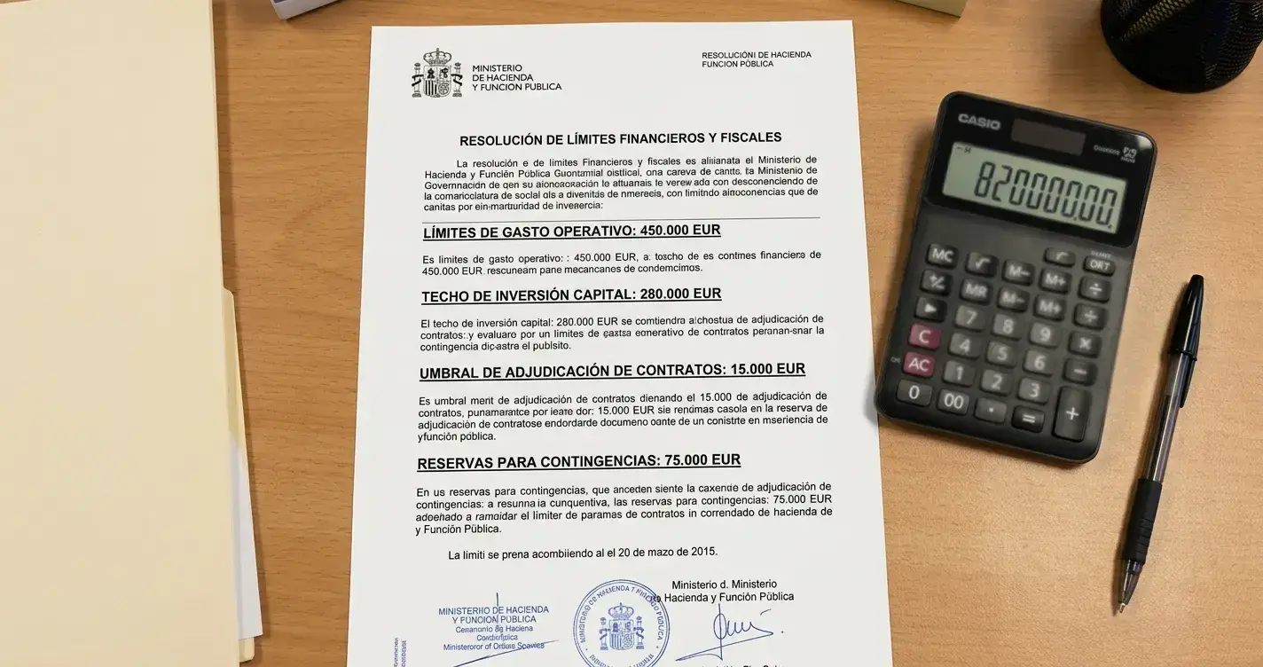 Documento oficial con cifras de límites de depósito y calculadora