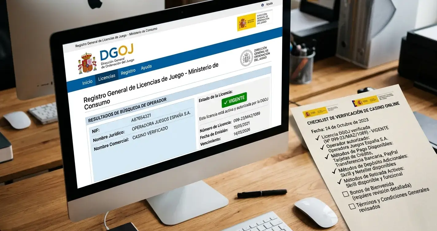 Verificación de la licencia DGOJ de un casino que acepta Skrill en España